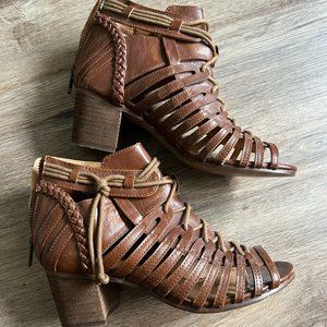 Faux Leather Boutique Lace-Up Heels